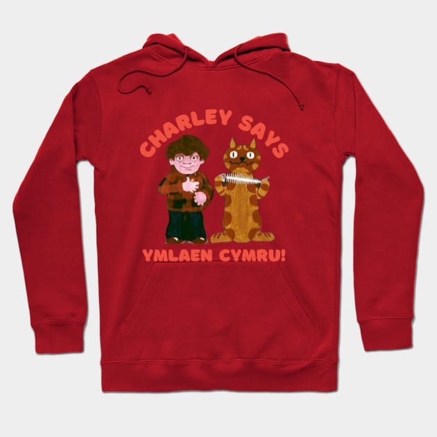 Charley Says ymlaen Cymru Hoodie by Teessential